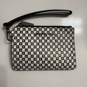 Michael Kors Monogram Black and White wristlet